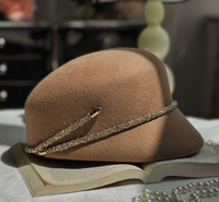 Ecowalson Chapeau derby décoré en cristal pour femme Chapeau en feutre de qualité supérieure pour Derby du Kentucky, événements équestres et formels