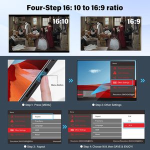 Moniteur de jeu portable InnoView 18,5 pouces 280 Hz, écran portable 2K QHD 100% SRGB pour <span class=keywords><strong>PC</strong></span>, téléphone, console de jeu - Product Image 4