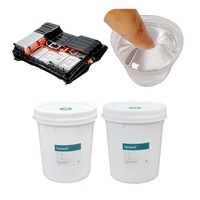 Système de gestion de batterie de véhicule électrique, gel thermique en silicone liquide pour potting, résine bicomposante, étanche, autonivelante, transparente