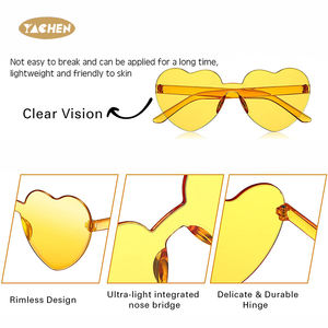 YACHEN批发时尚爱心心形无框派对太阳镜透明糖果色眼镜派对女性眼镜 - Product Image 4