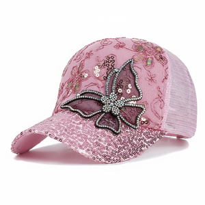 Nueva moda mujer gorra mariposa flor colgante gorra de béisbol Mujer al aire libre ajustable Streetwear verano camionero sombrero - Product Image 1