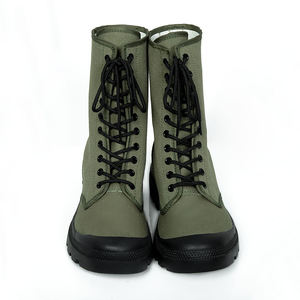 Lightweight Olive <strong>Green</strong> High-top Tactical Boots <strong>Canvas</strong> Rubber Sole Lace-up Outdoor <strong>Shoes</strong> for Tactical Training - Product Image 5