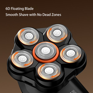 Rasoio Elettrico Rotante 6 in 1 per Uomo, Wet/Dry, con 6 Testine, Rifinitore per Peli del Naso, Ricaricabile USB per Uso in Camper e Hotel - Product Image 2