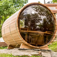 Sauna à vapeur populaire et économique, baignoire de spa, baignoire de salle de bain, sauna extérieur panoramique en bois de cèdre rouge du Canada