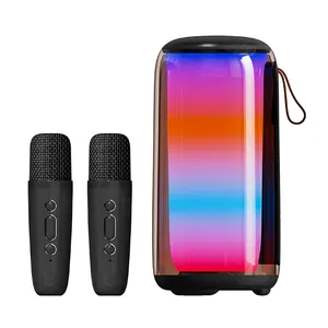 FANSBE EUA Venda Quente Microfone Karaoke Ao Ar Livre RGB Sem Fio BlueTooth Big Deep Bass Subwoofer Alto-falantes