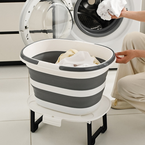 Organizador <span class=keywords><strong>de</strong></span> <span class=keywords><strong>Picnic</strong></span> Plegable Portátil <span class=keywords><strong>de</strong></span> Plástico con Soporte para Teléfono y Cesta para Ropa para Uso en Exteriores y en el Hogar - Product Image 2