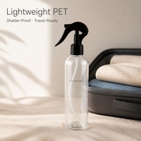 Bouteille pulvérisateur vide en PET, ronde, ambrée ou transparente, 250 ml, 500 ml, en plastique, avec pulvérisateur à gâchette à brume fine, pour emballage cosmétique, vente en gros