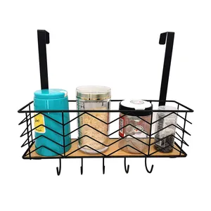 Fabricant de crochets pour porte de chambre à coucher en métal multifonction de haute qualité avec 5 crochets et <span class=keywords><strong>1</strong></span> panier - Product Image 3