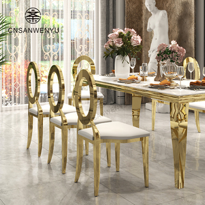 Chaises dorées de luxe pour réception de mariage, événement de mariage en plein air, banquet - Product Image 6
