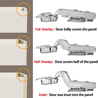 Charnières d'armoire toutes tailles pour tous types de portes, accessoires de quincaillerie à amortissement hydraulique à fermeture douce