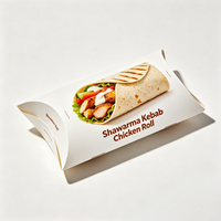 Boîtes personnalisées imprimées anti-graisse pour kebab, emballages en gros pour plats à emporter, contenants pour rouleaux de poulet, usine