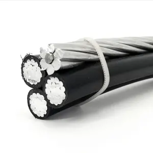 Low Voltage AAC AAAC ACSR Triplex XLPE PE Insulation Overhead Aluminum Aerial Bundle ABC Cable for Overhead Transmission