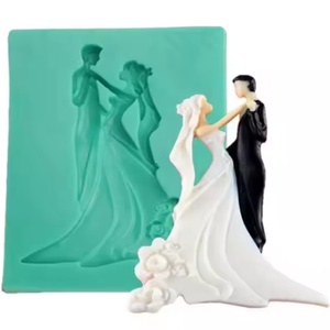 Molde de Silicona para Fondant de Grado Alimenticio, con Diseño de Novios en 3D, para Chocolate y Pasteles - Product Image 1