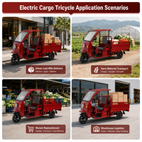 Moto électrique à trois roues avec cabine simple, véhicule électrique à trois roues pour le transport de marchandises, charge