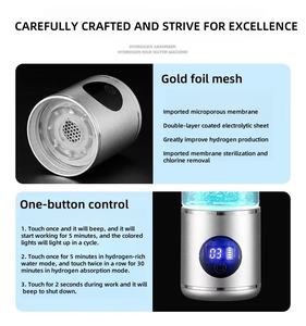 Ionizzatore d'Acqua a Idrogeno Ricaricabile 4000ppb, Bottiglia Generatrice di Acqua Idrogenata con Schermo LED e Tecnologia SPE/PEM, 300ml - Product Image 6