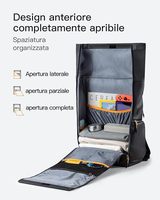 Mochila para Portátil Unisex RollTop de 22-26.8L, de Poliéster, con Compartimento Principal Abatible 180°, Cierre Impermeable, para Viaje
