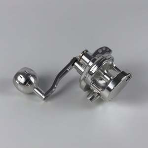 盐水拖钓卷轴铝数控加工200 300系列右渔线轮最大阻力25kg30kg钓鱼夹具卷轴 - Product Image 1