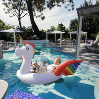 TC582 Mega Kids Adult Pool Ride Inflatable PVC 1-Person Flamingo Unicorn Tube Rings Swimming Toys Commercial Resort Floats