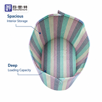 Sac tissé en PP robuste à rayures, 100 % PP, réutilisable, résistant aux déchirures, avec ourlet thermocoupé, pour stockage de céréales en vrac, 15-50 kg