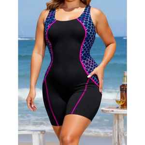 Nuevo Traje de Baño de Una Pieza para Mujer, Monokini con Estampado Floral Negro, Espalda Descubierta, Secado Rápido, Corte Alto, Ropa de Playa - Product Image 6