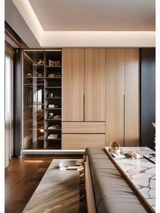 Armoire de rangement moderne pour chambre à coucher de maison vestiaire sectionnel avec armoire latérale armoire en bois - Product Image 3