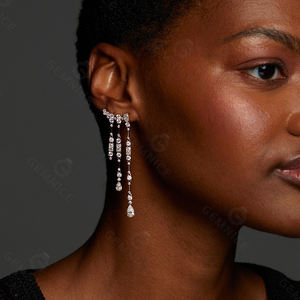 Joyería de plata Gemnel 925, pulsera de cadena para mano, conector de anillo con circonita cúbica, anillo de muñeca brillante, joyería llamativa para la mano. - Product Image 6