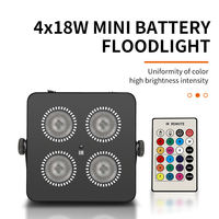 Lampu Panggung LED Par Portabel 4x18w 5000mah Bertenaga Baterai, Dikendalikan dengan Remote IR4 Nirkabel WiFi Mini Dj Uplights untuk Pesta Disko DJ