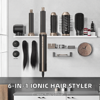 Sèche-cheveux ionique 1400W 6-en-1 avec moteur AC, diffuseur bouclant, brosse à air chaud, multi-styler et volumateur