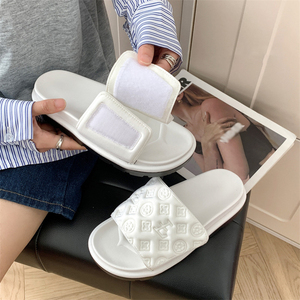 Phong Cách Mới 2025 Velcro Bán Buôn Tùy Chỉnh Giản Dị Chaussures Femmes Sandales Phụ Nữ <span class=keywords><strong>Slide</strong></span> Dép Đi Trong Nhà Mùa Hè Bãi Biển Phụ Nữ Phẳng Dép - Product Image 2