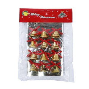 Grosir Lonceng Natal Vintage 12pcs Warna Emas dengan Pita, Hiasan Lonceng Pohon Natal, Dekorasi Natal - Product Image 5