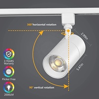 Rail lumineux à LED 30W COB Dimmable Magnetic Rotating 3 Colors Adjustable Surface Mounted for Retail Shop Lighting