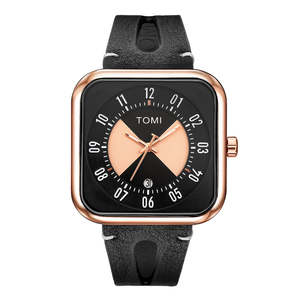 Reloj de Pulsera TOMI T094 para Hombre, Movimiento de Cuarzo, Diseño Simple, Forma Cuadrada de Lujo, Fecha Automática, Correa de Cuero, Gran Venta - Product Image 5
