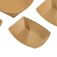 Plateau rectangulaire biodégradable en papier kraft de qualité alimentaire pour usage en restaurant, pour snacks et aliments frits, 4oz et 32oz, personnalisable en gros