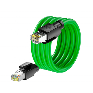 Câble Profinet <span class=keywords><strong>RJ45</strong></span> 8P8C de qualité industrielle, blindé <span class=keywords><strong>double</strong></span>, S/FTP Cat6A, pour applications industrielles, aériennes, ferroviaires et sous-marines, OEM ODM - Product Image 1