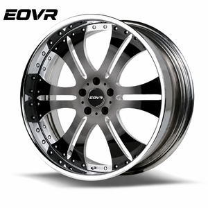 Jantes forgées EVOR neuves en alliage d'aluminium 6061, finition noir brillant, suspension personnalisée 0 mm, <span class=keywords><strong>logo</strong></span> Land Rover au centre. - Product Image 3