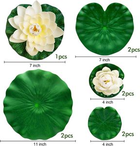 9 pièces <span class=keywords><strong>de</strong></span> lotus artificiels réalistes flottants en <span class=keywords><strong>mousse</strong></span>, nénuphars artificiels pour <span class=keywords><strong>aquarium</strong></span>, réservoir, maison, <span class=keywords><strong>jardin</strong></span>, patio, étang - Product Image 5