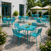 Chaises de salle à manger modernes en métal vert personnalisées pour hôtel, patio, jardin, restaurant, café, atelier, mobilier d'extérieur, fauteuil