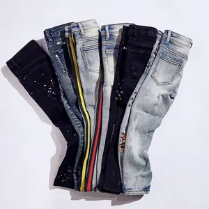 Boutique store calças jeans para meninos slim/skinny fit, calças de criança