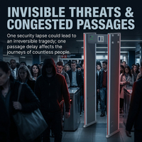Détecteur de métaux à passage direct 33 zones, portique de sécurité IP65 pour aéroports et entrées d'écoles