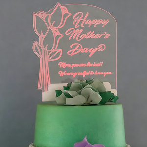 Personnalisez le design pour votre propre style avec un dessus <span class=keywords><strong>de</strong></span> gâteau en acrylique découpé au laser et des décorations <span class=keywords><strong>de</strong></span> gâteau éclairées pour le mariage - Product Image 3