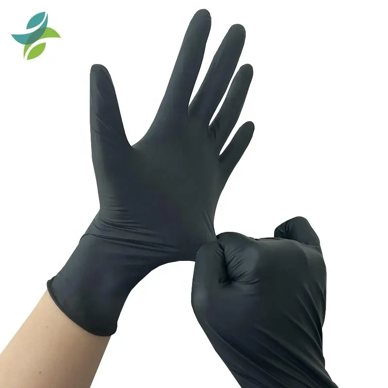 GMC Wholesale Gants en nitrile noir sans latex avec Gants en nitrile jetables de haute qualité pour la maison