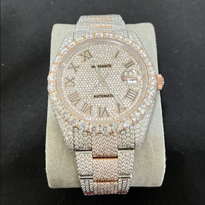 Reloj de Pulsera Mecánico de Lujo en Oro con Moissanita VVS, Diamantes y Efecto Helado para Hombre, Resistente al Agua - Product Image 4