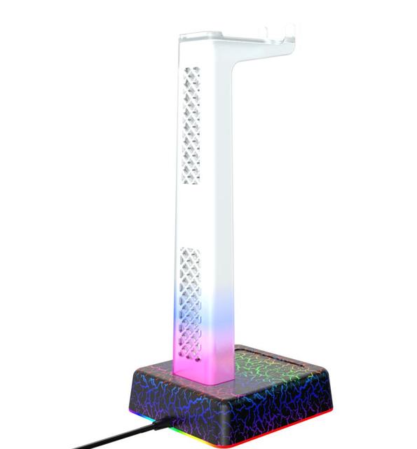 3 USB Port with 3.5mm AUX Headset Headphones Hook Holder RGB Backlight Gaming Headphone Display Stand