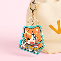 Breloques en acrylique personnalisées, holographiques, avec procédé époxy, porte-clés en acrylique anime