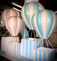 Support de ballon à air chaud personnalisé, accessoire de ballon en fibre de verre/en résine blanche et bleue, chandelle pour décoration de fête