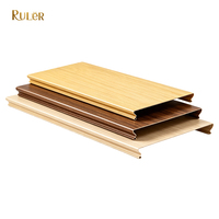 Panneau de plafond en aluminium ignifuge et imperméable, finition grain de bois, pour décoration de centres commerciaux, intérieur et extérieur