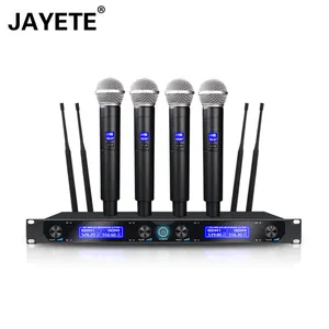 JAYETE Stage教会Professional JY-U4004 PLL UHF 4チャンネルワイヤレスマイクハンドヘルドマイク