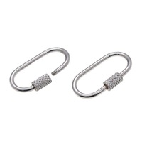 Mousqueton à vis en acier inoxydable fermoirs connecteurs de verrouillage ovales pour bijoux collier Bracelet boucle trouver