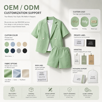 Ensemble de costume 3 pièces pour garçons, blazer à manches courtes, short, tenue de fête de mariage, étiquette privée OEM personnalisée