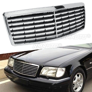 Rejilla Delantera para Automóvil RMAUTO, Cromada Plateada, para Mercedes Benz Clase S W140 1994-1999, Accesorios de Estilo para Carrocería - Product Image 3